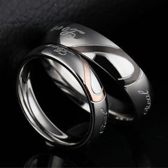 Stainless Steel Couple Ring Jewelry Wedding Ring Sets Romantic Heart Jewelry