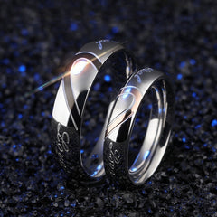 Stainless Steel Couple Ring Jewelry Wedding Ring Sets Romantic Heart Jewelry