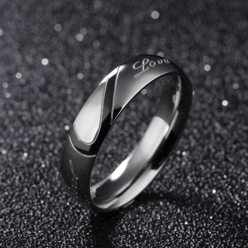 Stainless Steel Couple Ring Jewelry Wedding Ring Sets Romantic Heart Jewelry