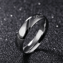 Stainless Steel Couple Ring Jewelry Wedding Ring Sets Romantic Heart Jewelry