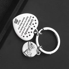 Peach Heart Stainless Steel Keychain for Friends Sisters Girlfriends