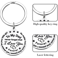 Dad Keychain From Daughter Son Unique Gift For Men On Birthday