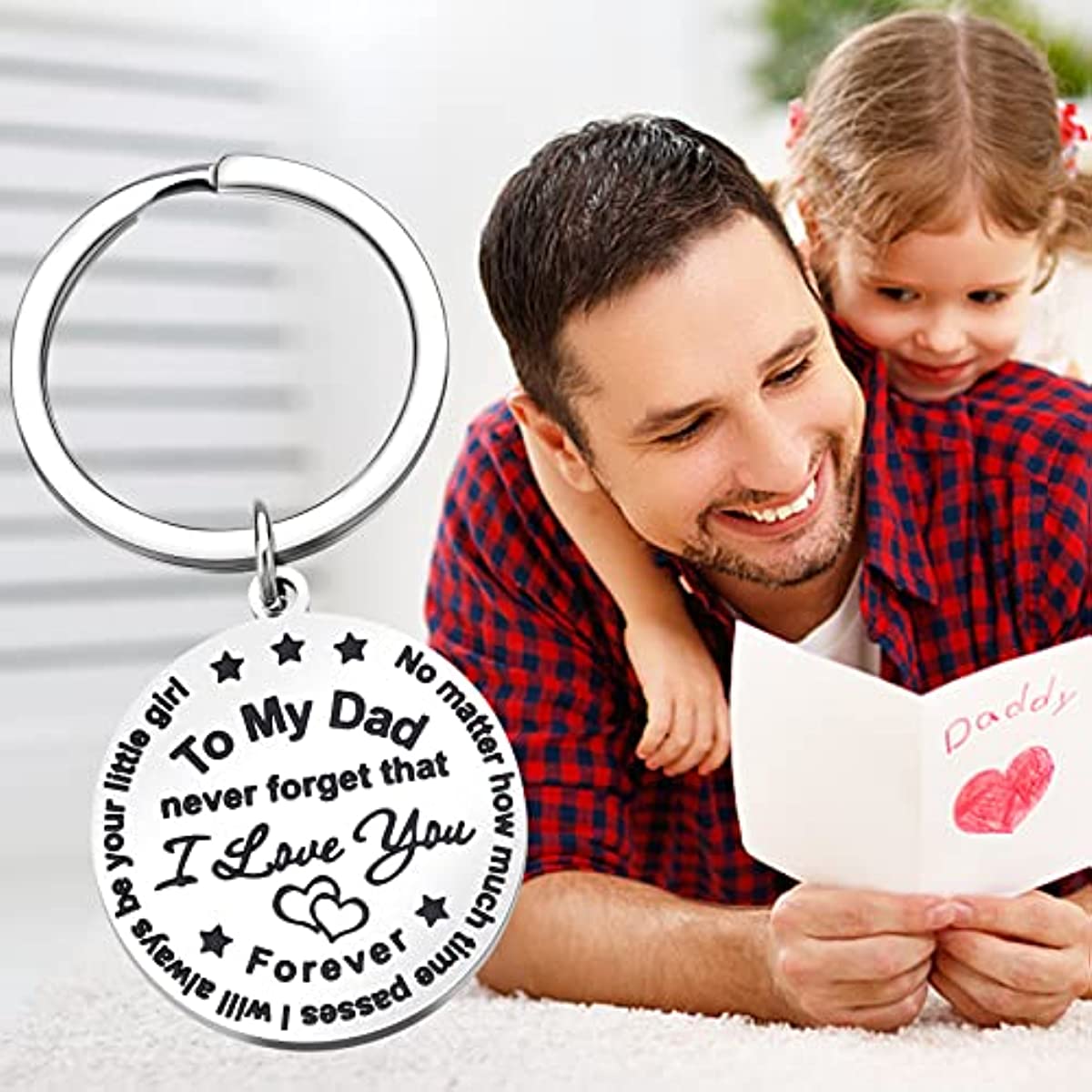 Dad Keychain From Daughter Son Unique Gift For Men On Birthday