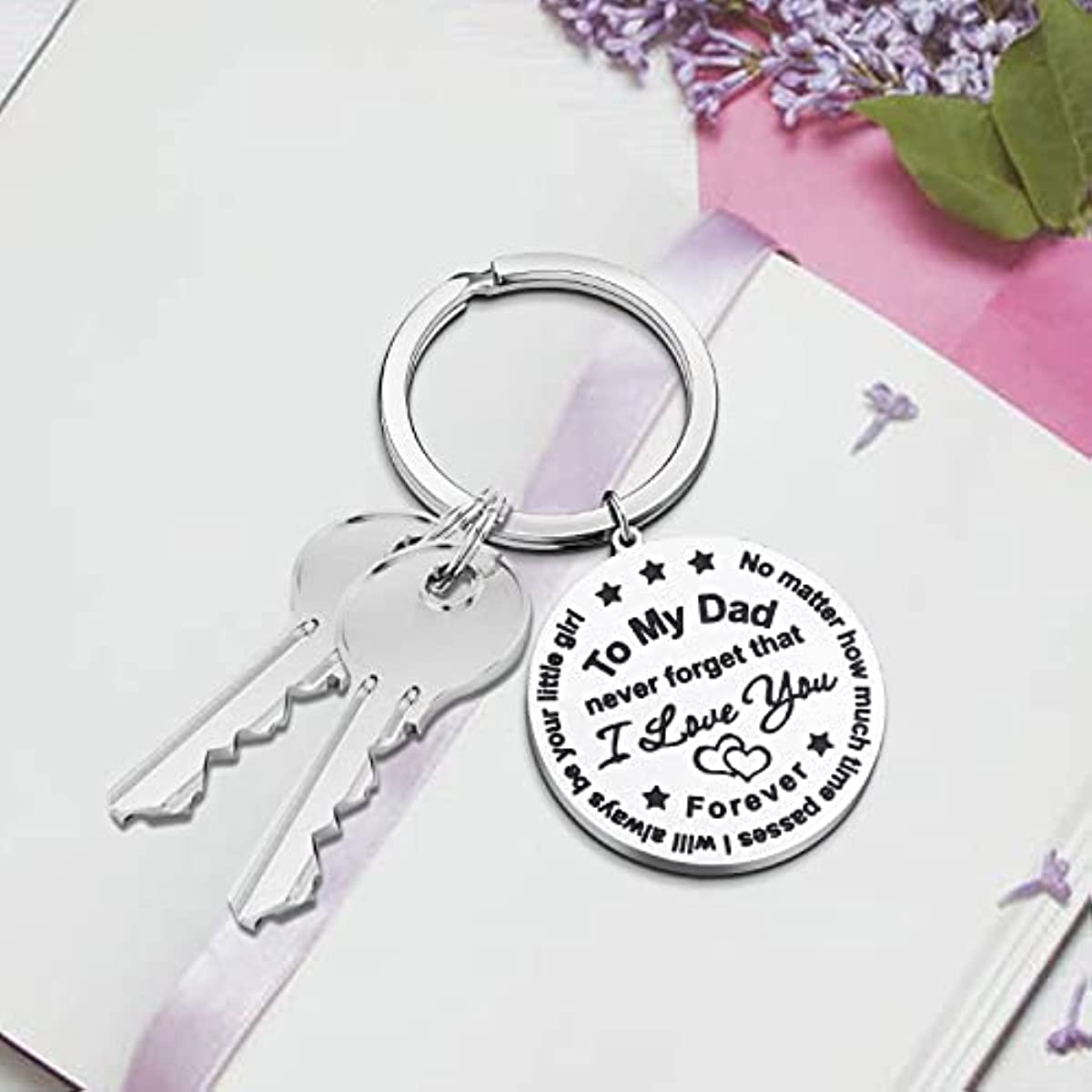 Dad Keychain From Daughter Son Unique Gift For Men On Birthday