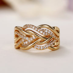 18K Plated Zircon Ring for Women Wedding Gift