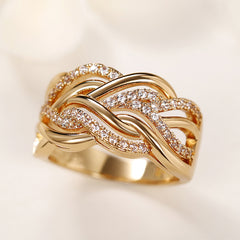18K Plated Zircon Ring for Women Wedding Gift