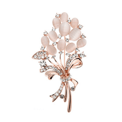 Golden Flower Bouquet Brooch Corsage Scarf Clips Pins Brooches