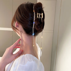 Rhinestone Tassel Hair Claw Clip Strong Hold Hair Jaw Clip