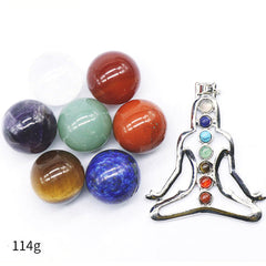 8pcs Natural Chakra Pendulum Stone Crystal Pendant Set