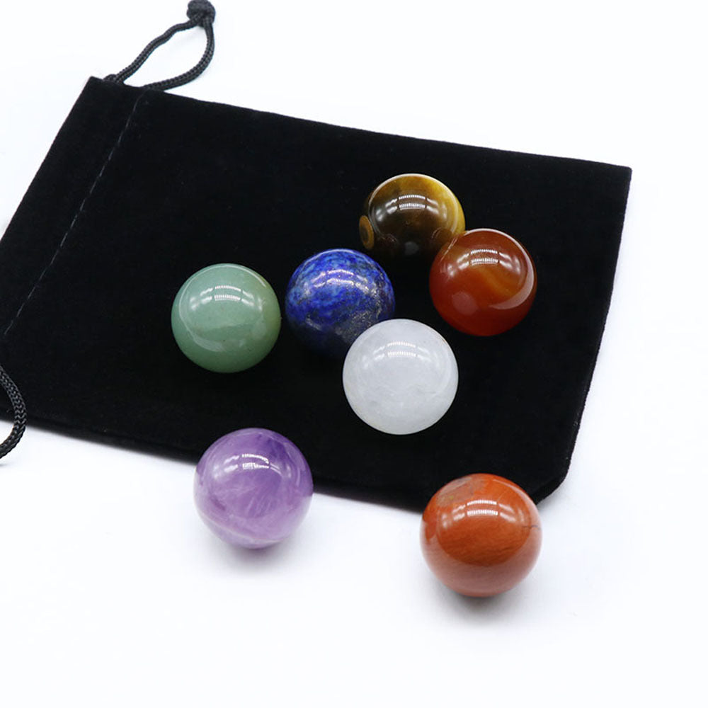 8pcs Natural Chakra Pendulum Stone Crystal Pendant Set