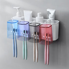 Wall Toothbrush Holder Bathroom Storage Box Organizer Shelf
