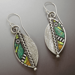 Vintage Leaf Drop Earrings Boho Style Hook Earrings