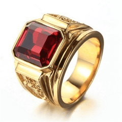 Men's Dragon Pattern Multicolor Gemstone Ring