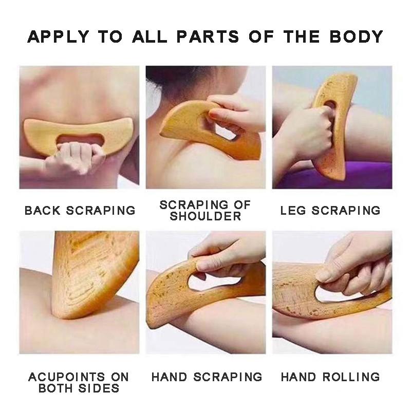 Wooden Gua Sha Tool Scraping Board for Massage Therapy