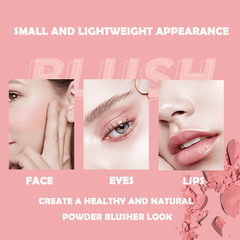 High Pigmented Monochromatic Blush Compact with Peach Pink