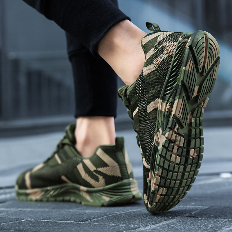 Camo Pattern Outdoor Casual Sneakers Lace Up Platform