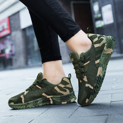 Camo Pattern Outdoor Casual Sneakers Lace Up Platform