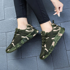 Camo Pattern Outdoor Casual Sneakers Lace Up Platform