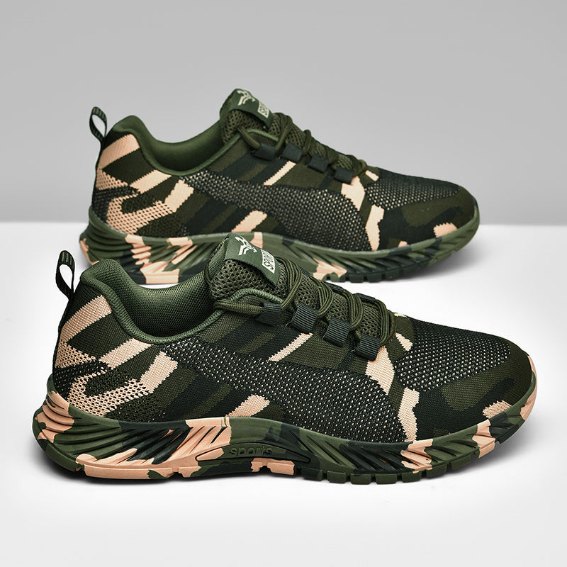 Camo Pattern Outdoor Casual Sneakers Lace Up Platform