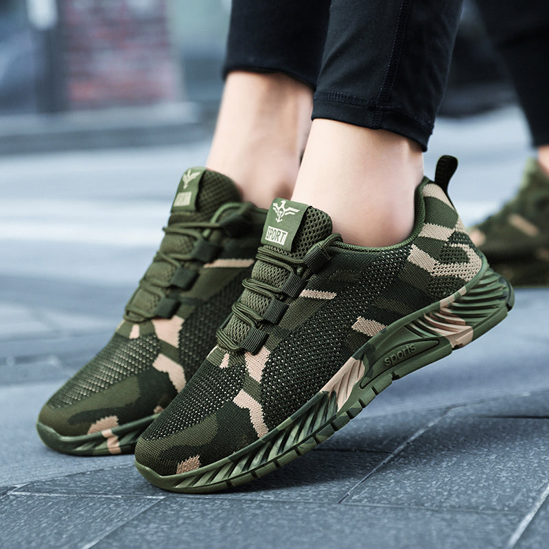 Camo Pattern Outdoor Casual Sneakers Lace Up Platform