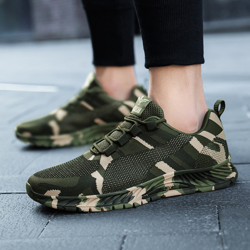 Camo Pattern Outdoor Casual Sneakers Lace Up Platform