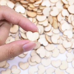 100pcs Wooden Hearts for Crafts Wedding Table Decor Sewing DIY