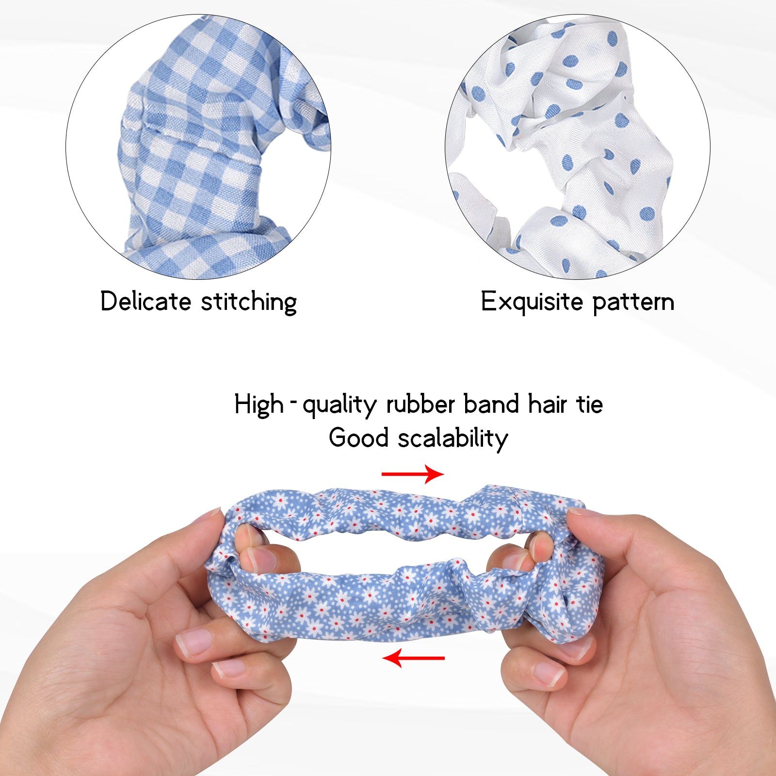 5pcs Hair Scrunchies Elastic Hair Bobbles Hair Ties Ponytail Holder