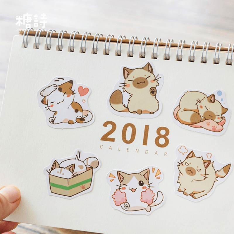 45pcs Cat Decorative Stickers for Diaries & School Supplies