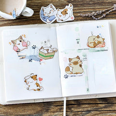 45pcs Cat Decorative Stickers for Diaries & School Supplies