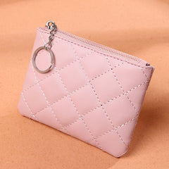 Quilted Coin Purse Clutch Wallet Solid Storage Bag