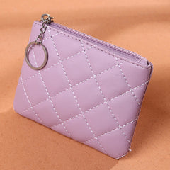 Quilted Coin Purse Clutch Wallet Solid Storage Bag