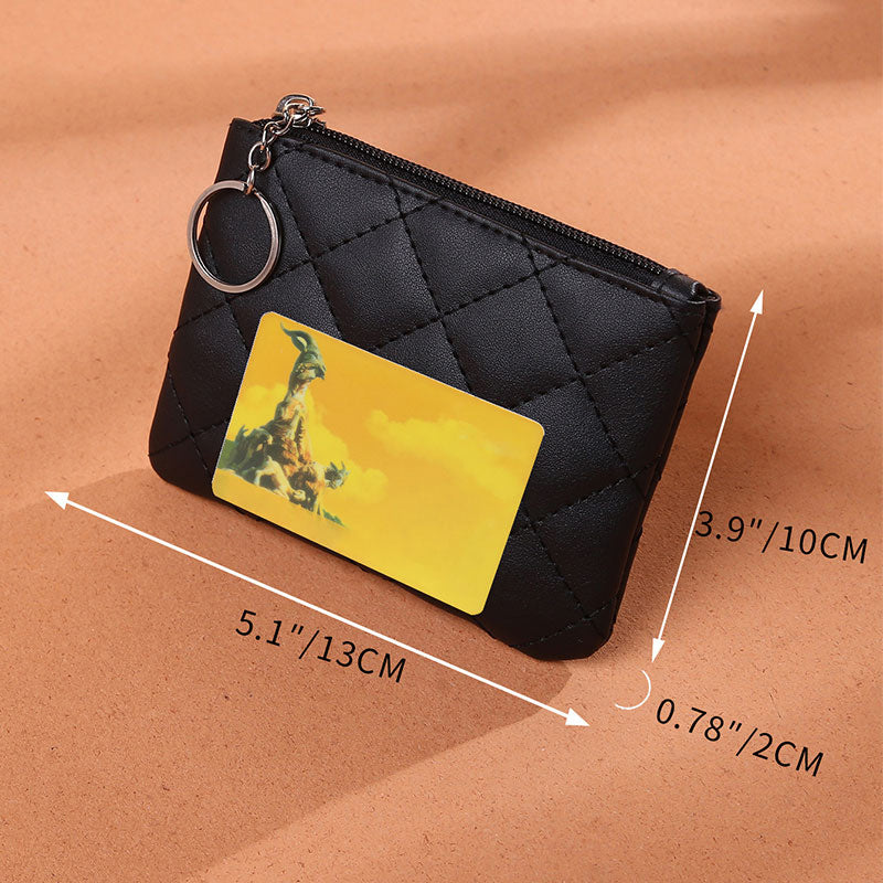 Quilted Coin Purse Clutch Wallet Solid Storage Bag