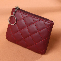 Quilted Coin Purse Clutch Wallet Solid Storage Bag