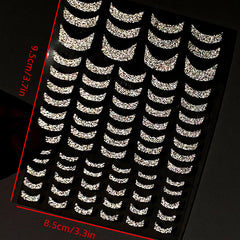 Glitter Golden French Nail Stickers Sparkly 3D Curve Stripe Nail Decals