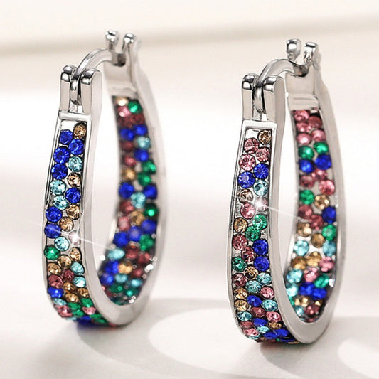 Multicolor Zircon Horseshoe Earrings Wedding Party Accessories