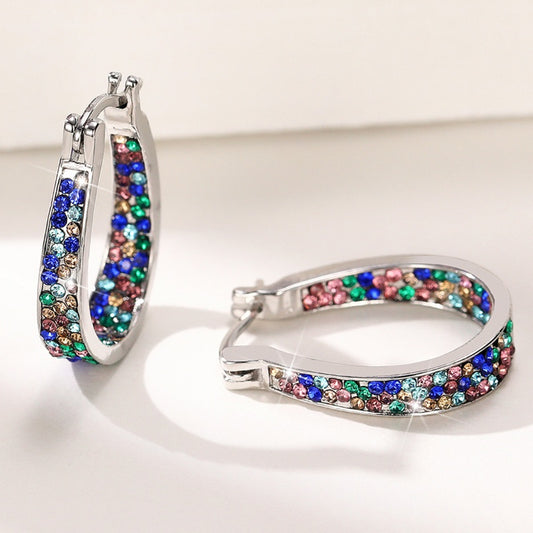 Multicolor Zircon Horseshoe Earrings Wedding Party Accessories