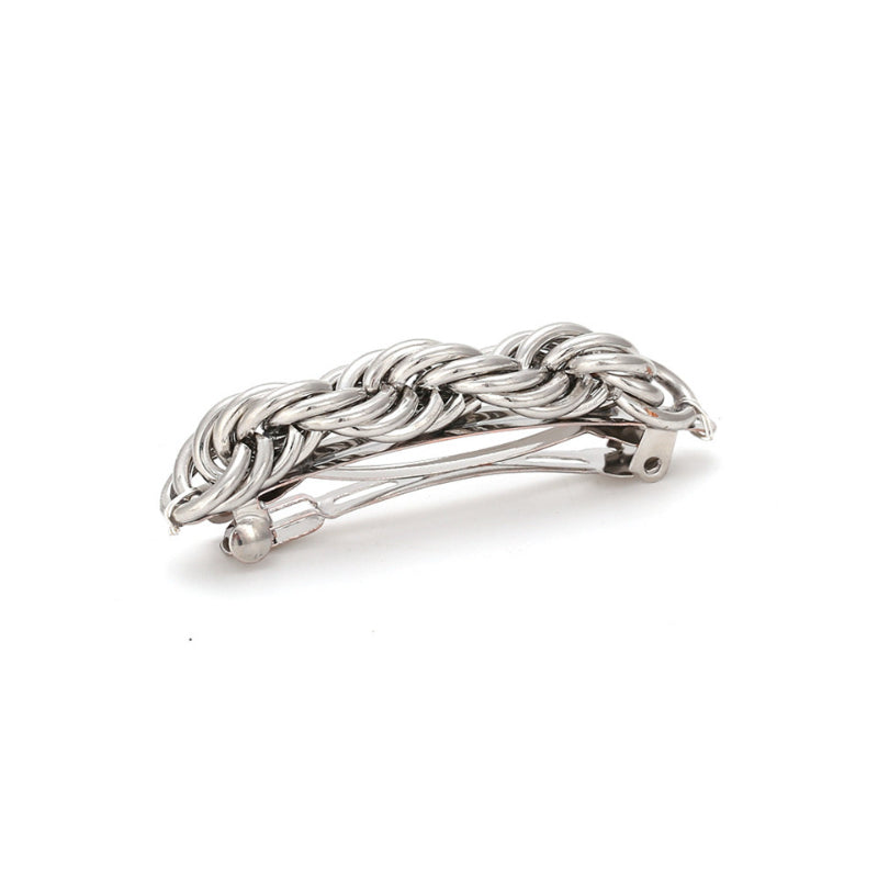 Twisted Punk Hair Clip Golden Silver Geometric Hairpin Chain Barrette