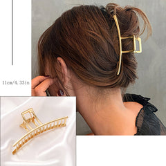 Golden Hollow Geometric Metal Hair Claw Clips Strong Hold Grip Hair Jaw Clip