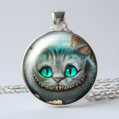 Cheshire Cat Time Gemstone Necklace