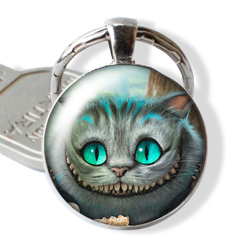Cheshire Cat Time Gemstone Necklace