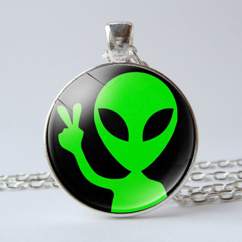 Creative Alien Gesture Time Gem Keychain Pendant