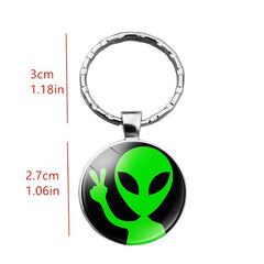 Creative Alien Gesture Time Gem Keychain Pendant