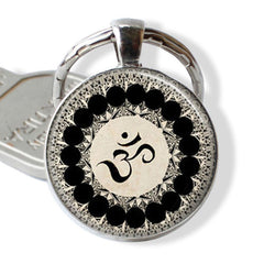 Om Time Gemstone Keychain