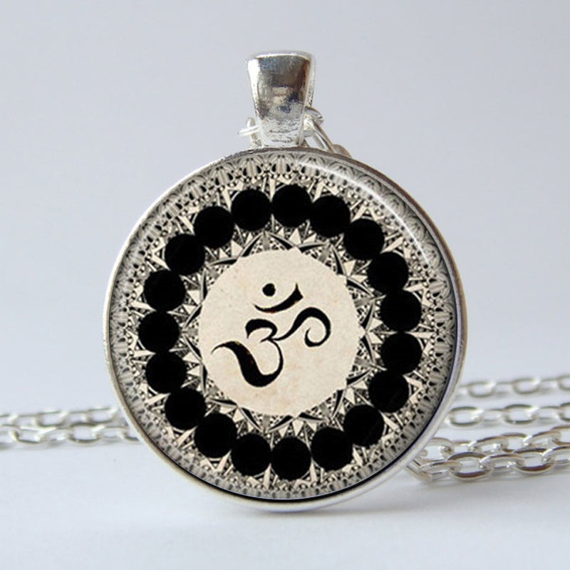 Om Time Gemstone Keychain