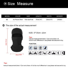 Breathable Full Face Mask Scarf for Men Women Sun Hood Cycling