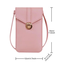 Women's Minimalist Cell Phone Bag Faux Leather Buckle Bag