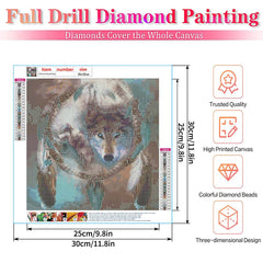 Wolf 5D Diamond Painting Kit for Adults 30x30cm