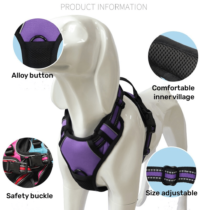 Reflective Dog Chest Strap Adjustable Pull Resistant Pet Vest