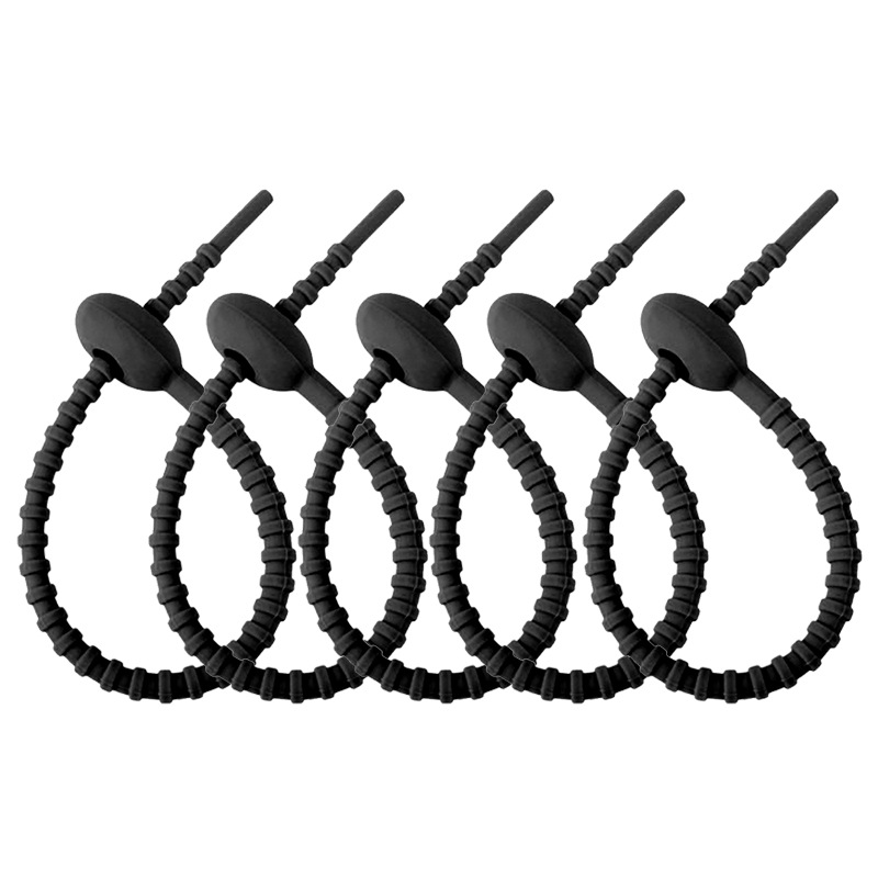 12pcs Reusable Silicone Ties & Bag Clips All Purpose Cable Straps