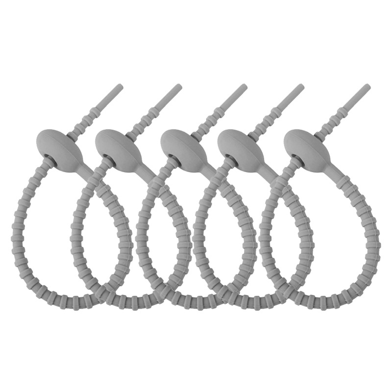 12pcs Reusable Silicone Ties & Bag Clips All Purpose Cable Straps